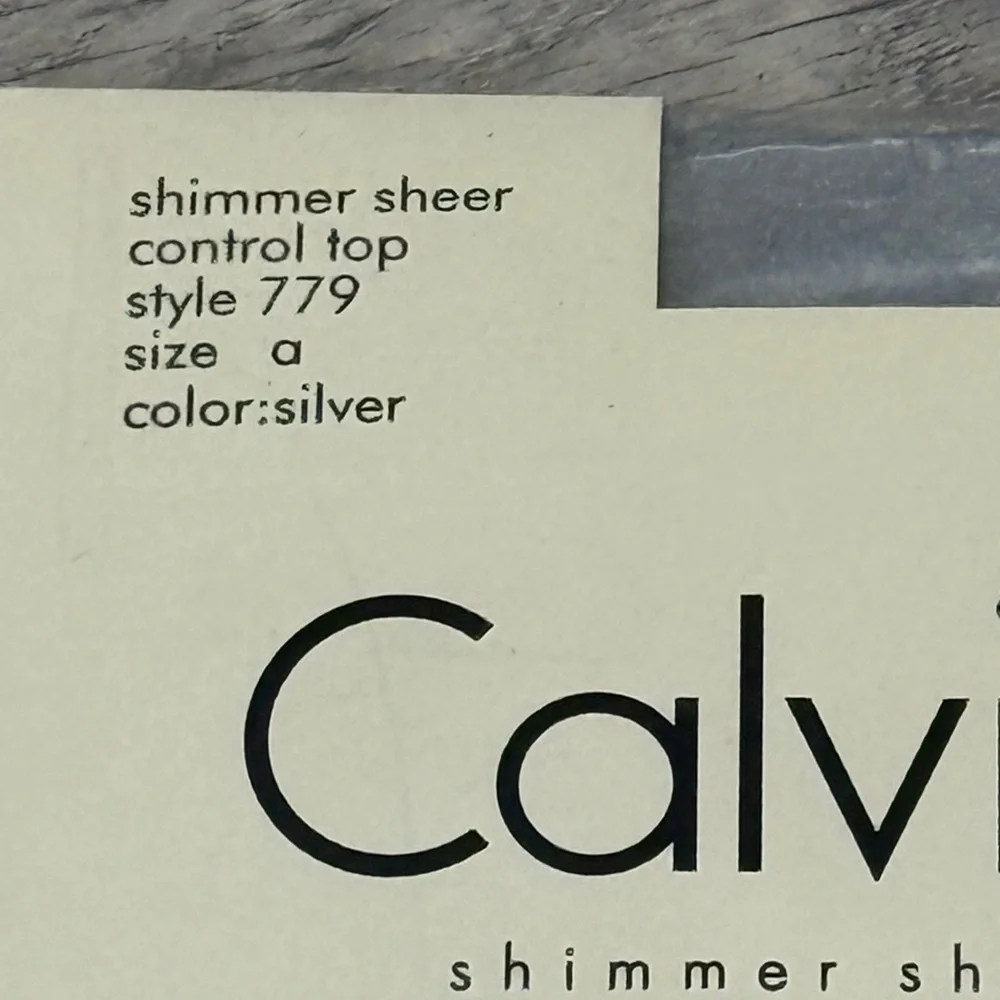 Calvin Klein Silver Shimmer Sheer Control Top Tights Size A